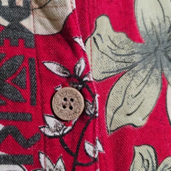 BAHAMA BEACH Women's Vintage Bitton Up Sleeveless Shirt Size Medium Tropical - Picture 6 of 9